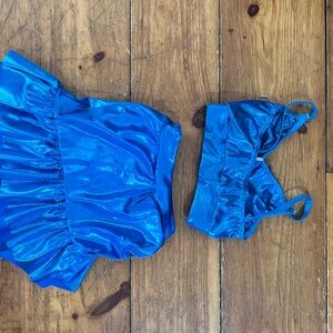 Kelle Shiny Blue Kids Dance Costume